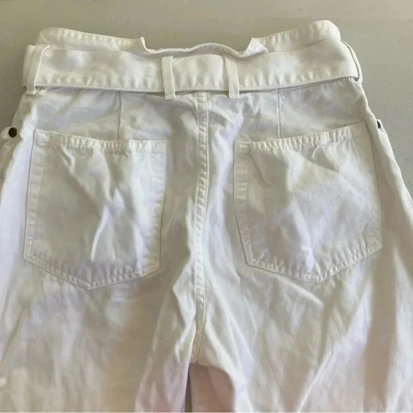 Jean Atelier High Waist Belted Wide Leg Jeans Cropped‎ Size 27 White Wash - Picture 9 of 11